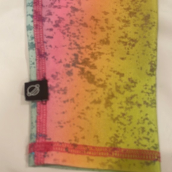 TEREZ Balayage Foil Print Metallic Shimmer Leggings and Top BRA Tank Set Multi - Picture 5 of 7